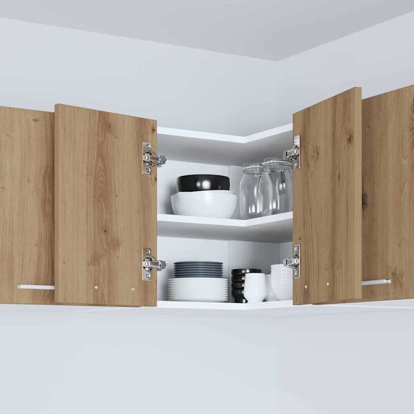 vidaXL H&auml;ngande sk&aring;p med lagring Artisan ek och vit 57 x 57 x 40 cm