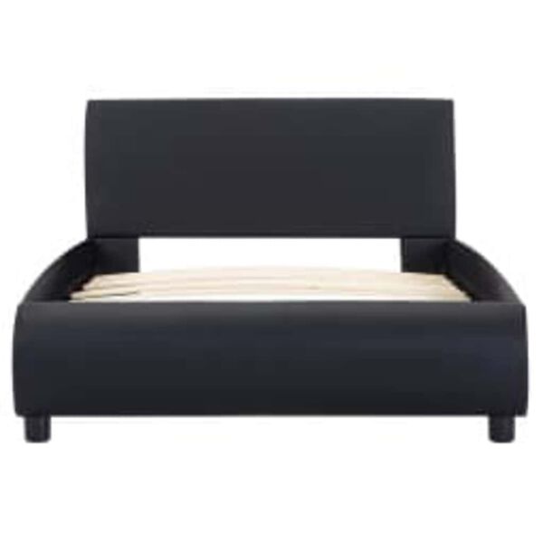 vidaXL S&auml;ngram med LED svart konstl&auml;der 100x200 cm