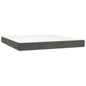 vidaXL Pocketres&aring;rmadrass medium m&ouml;rkgr&aring; 193x203x20 cm sammet