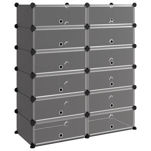 vidaXL Skohylla svart 94,5x36,5x106 cm PP