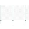 vidaXL Kedjegaller med stolpe 25 x 1,4 m PVC-belagda st&aring;l Gr&ouml;n Mesh
