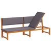 vidaXL Solstol Reclining Brun 200 x 57 x 75cm Massivt akaciaträ
