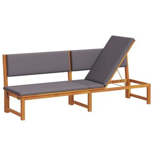 vidaXL Solstol Reclining Brun 200 x 57 x 75cm Massivt akaciaträ
