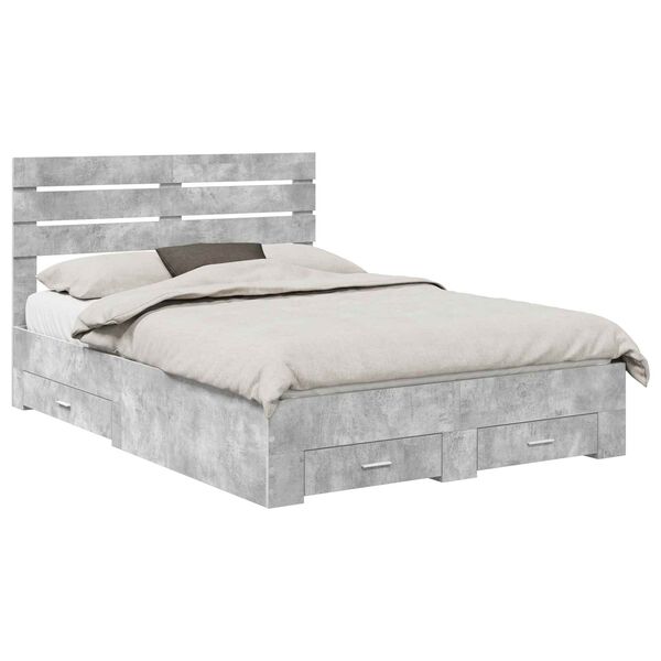 vidaXL S&auml;ngram med l&aring;da med huvudgavel med lagring Konstruerat tr&auml;