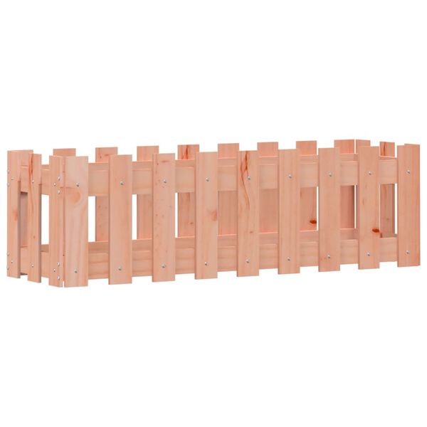 vidaXL Odlingslåda med staket-design 100x30x30 cm massivt douglasträ