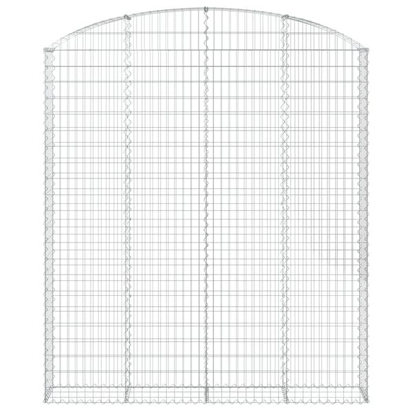vidaXL Gabion bågformad 200x30x220/240 cm galvaniserat järn