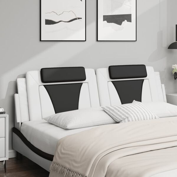 vidaXL Headboard Cushion "Viana" White and Black 180 cm Faux Leather