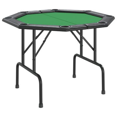 vidaXL Pokerbord för 8 spelare hopfällbart 108x108x75 cm grön