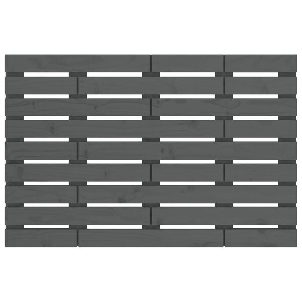 vidaXL V&auml;ggmonterad huvudgavel gr&aring; 96x3x63 cm massiv furu