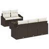 vidaXL Soffset 6 st Brun och gr&auml;ddvit 55 x 55 x 37 cm konstrotting