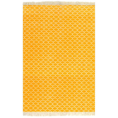 vidaXL Kelimmatta bomull 120x180 cm med mönster gul