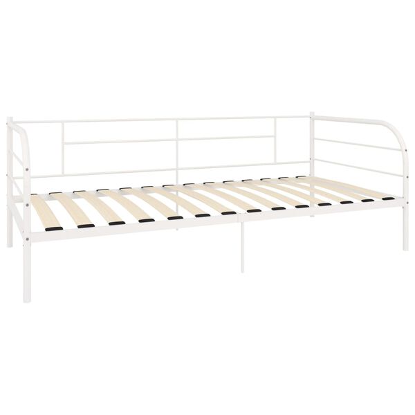 vidaXL Dagb&auml;dd utan madrass vit metall 90x200 cm