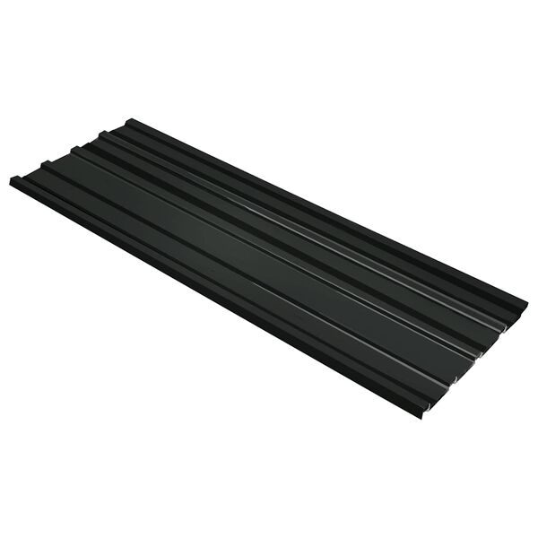vidaXL Takpanel 12 pcs Antracit 129 x 45 cm Galvaniserat st&aring;l