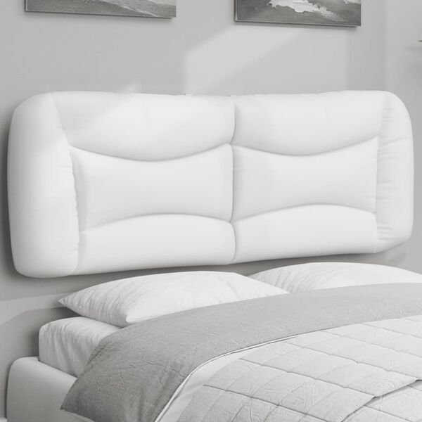 vidaXL Headboard Cushion "Hvar" White 140 cm Faux Leather