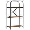 vidaXL Hyllsystem 3 niv&aring;er 60 x 30 x 109 cm Konstruerat tr&auml; R&ouml;kt ek