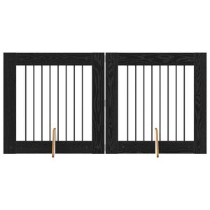 vidaXL Hundgrind med st&auml;llningar 2 pcs Svart ek 80 x 80 cm
