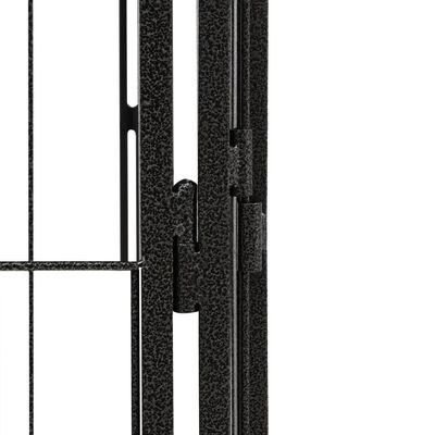 vidaXL Hundbur 12 paneler svart 100x50 cm pulverlackerat stål