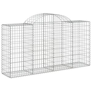 vidaXL Gabion b&aring;gformad 200x50x100/120 cm galvaniserat j&auml;rn