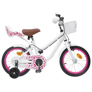 vidaXL Barncykel 12 Tum f&ouml;r 2-4 &aring;ringar Vit
