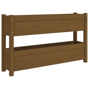 vidaXL Odlingsl&aring;da honungsbrun 112x25x66 cm massiv furu