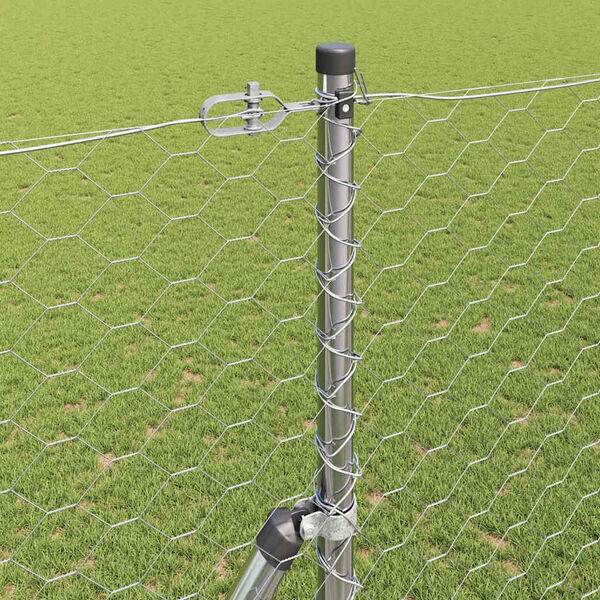 vidaXL St&auml;ngselstolpe Silver 25 x 1,6 m (50 mm n&auml;t) St&aring;l