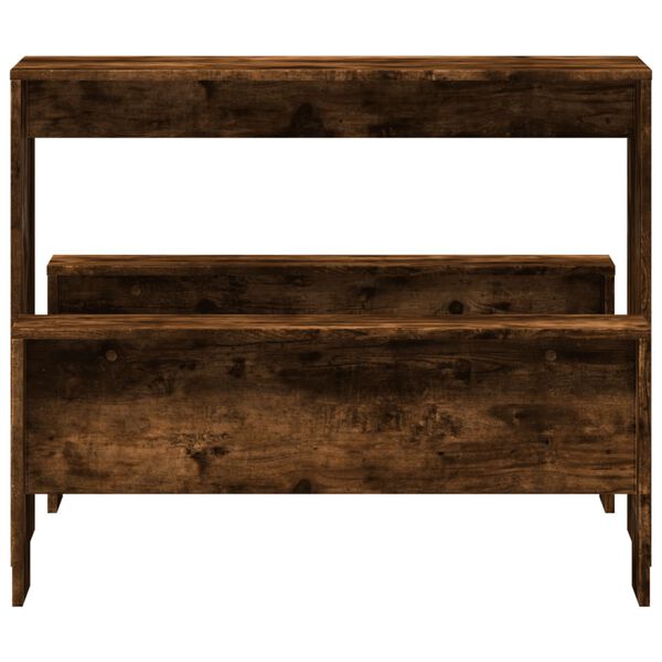 vidaXL Matbord med bänkar 3 delar rökfärgad ek konstruerat trä