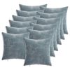 vidaXL Kudd&ouml;verdrag 12 pcs HEERLEN Ljusbl&aring; 40 x 40 cm Chenilletyg