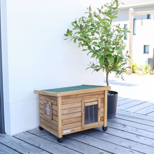 Kerbl Katthus Rustica 57x45x43 cm brun och gr&ouml;n