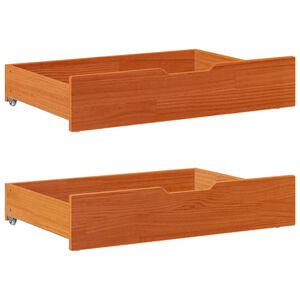 vidaXL S&auml;ngl&aring;dor 2 st vaxbrun 80x55x17 cm massiv furu