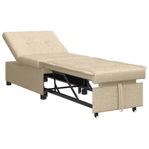 vidaXL Pull Out Sofa Bed Kr&auml;m 194 x 50 x 82 cm tyg