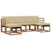 vidaXL Utomhussoffset med kudde 6 pcs Naturlig och Beige