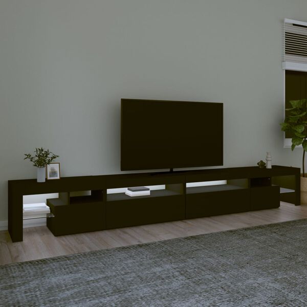 vidaXL Tv-bänk med LED-belysning svart 290x36,5x40 cm