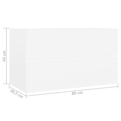 vidaXL Tvättställsskåp vit 80x38,5x45 cm spånskiva
