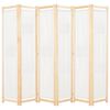 vidaXL Rumsavdelare 6 paneler 240x170x4 cm gr&auml;ddvit tyg