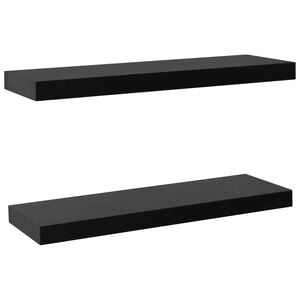 vidaXL Sv&auml;vande v&auml;gghyllor 2 st svart 60x20x3,8 cm