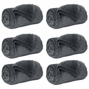 vidaXL Filtar 6 st M&ouml;rkgr&aring; 150 x 200 cm 4.68 kg Fleece