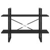 vidaXL Bokhylla 2 hyllplan svart 100x30x70 cm konstruerat trä