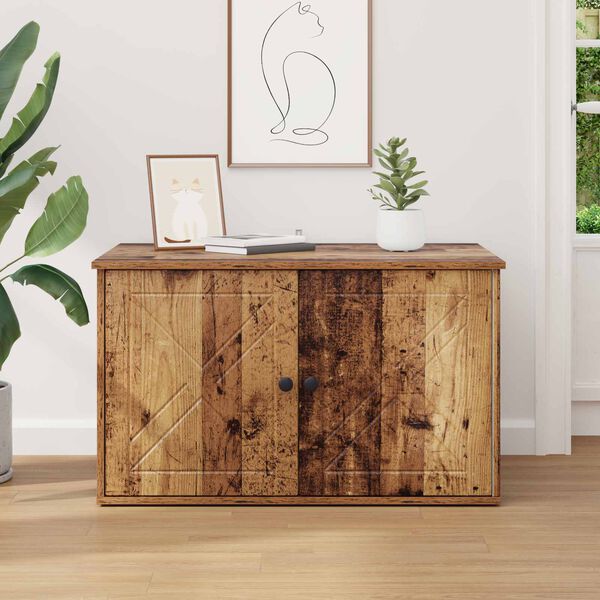 vidaXL Katt hus Gammalt tr&auml; 85 x 55 x 50 cm Konstruerat tr&auml;