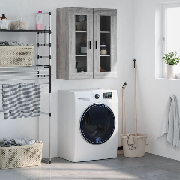 vidaXL V&auml;ggsk&aring;p gr&aring; sonoma 69,5x34x90 cm