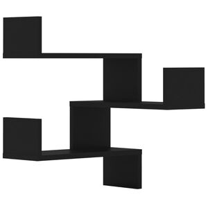 vidaXL V&auml;gghyllor h&ouml;rn 2 st svart 40x40x50 cm konstruerat tr&auml;