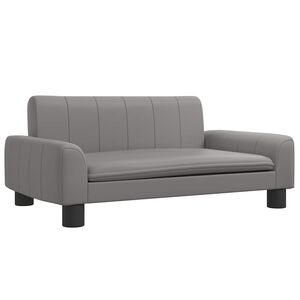 vidaXL Barnsoffa gr&aring; 70x45x30 cm konstl&auml;der