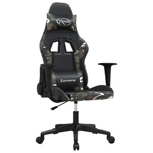 vidaXL Gamingstol med massage svart och kamouflage konstl&auml;der