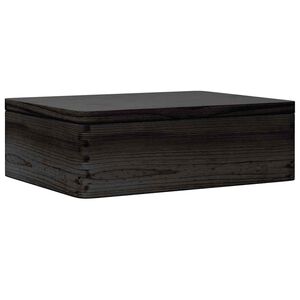 vidaXL Tr&auml;l&aring;da med lock svart 40x30x13 cm massiv furu