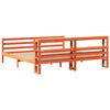 vidaXL Sängram utan madrass vaxbrun 180x200 cm massiv furu