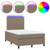 vidaXL Rams&auml;ng med madrass & LED taupe 120x190 cm tyg
