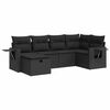 vidaXL Loungegrupp med dynor 6 delar svart konstrotting