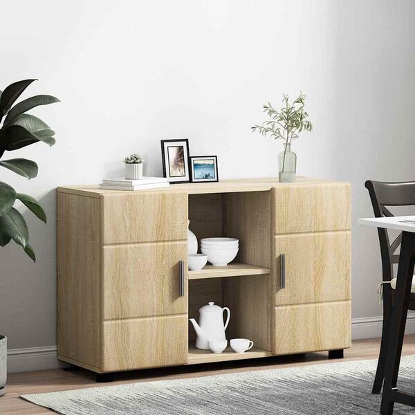 vidaXL Sideboard med hylla FLORIN Sonoma-ek 88,5 x 30,5 x 55,5 cm