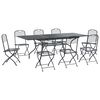 vidaXL Tr&auml;dg&aring;rdsm&ouml;belset 9 pcs Antracit 212 x 90 x 76 cm N&auml;t och st&aring;l