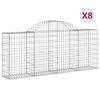 vidaXL Gabioner b&aring;gformade 8 st 200x30x80/100 cm galvaniserat j&auml;rn