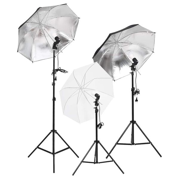 vidaXL Fotostudio med lampor, bakgrund och reflexsk&auml;rm